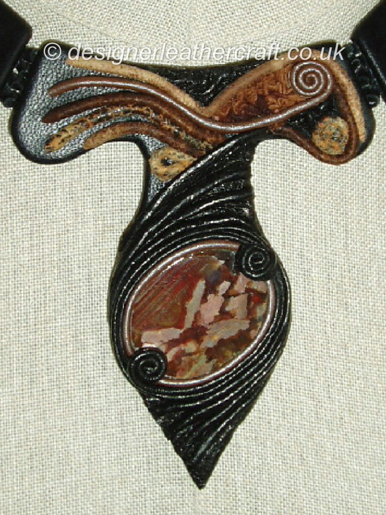Leather Necklaces with Semi Precious Stones