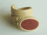 Beige Leather Cuff Bracelet with Yashma
