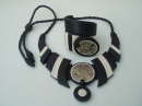 Black and Cream Necklace and Bracelet with Pegmatite
