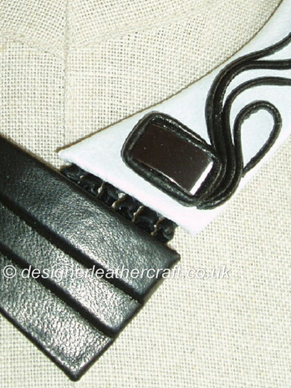 Black and White Leather with Hematite Stone