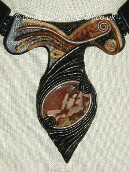 Jasper with Leather Decoration. Stunning