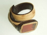 Leather Cuff Bracelet with Terracotta Yashma
