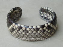 Mens Python Snakeskin Cuff Bracelet a