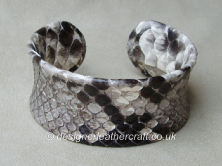 Natural Python Snakeskin Cuff a